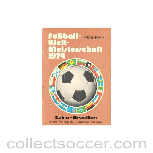 1974 World Cup - Zaire v Brazil official programme 22/06/1974