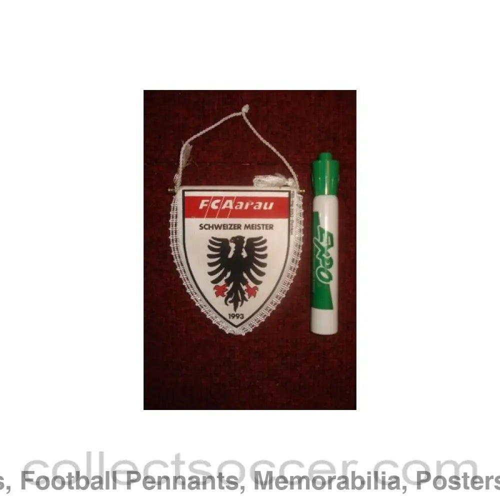 Aarau F.C. Switzerland small Pennant once property of the football referee Neil Midgley