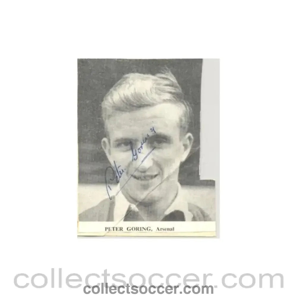 Arsenal - Peter Goring Signed Newspaper Cutting Photograph