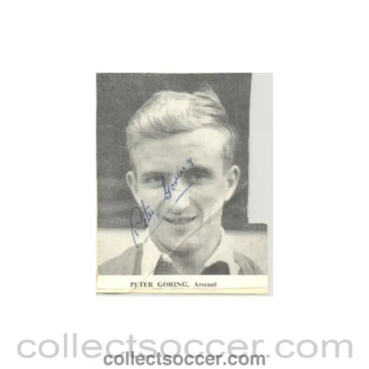 Arsenal - Peter Goring Signed Newspaper Cutting Photograph