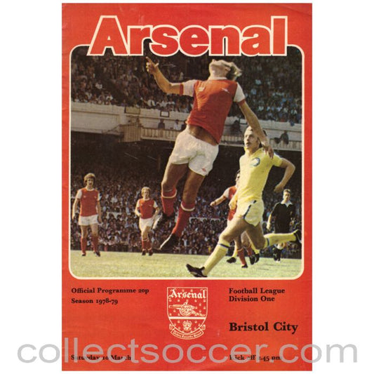 1979 Arsenal v Bristol City Football Programme
