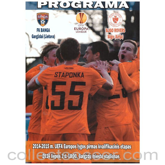 2014 Banga v Sligo Rovers Football Programme
