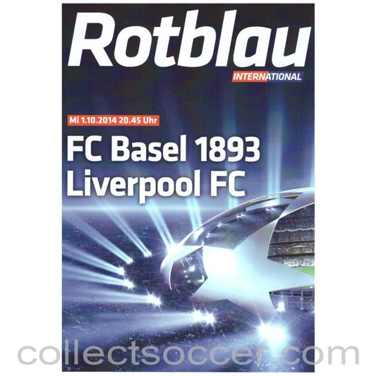 2014 FC Basel V Liverpool Official Programme