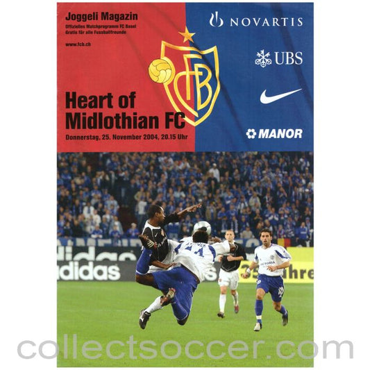 2004 - Basle v Hearts Official Programme 25/11/2004