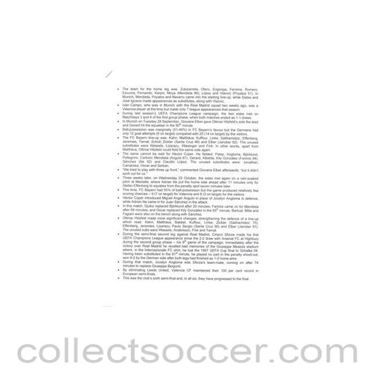 2001 - Bayern Munich v Valencia 2001 Champions League Final in Milan 23/05/2001 Media Information