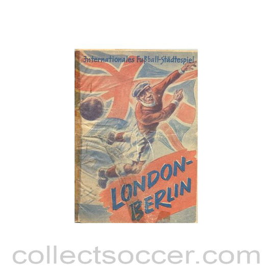 1951 Berlin v London official programme 27/11/1951 International Cities Match