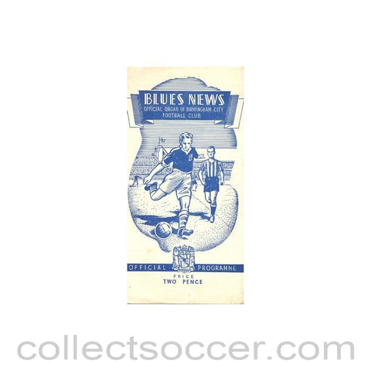 1948 - Birmingham City v Newcastle United official programme 25/12/1948