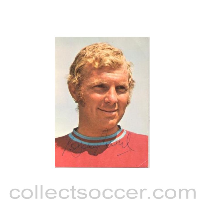 West Ham United - Bobby Moore signed colour postcard