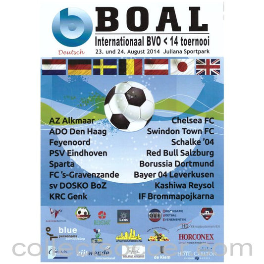 2014 - BOAL International Youth Tournament Official Programme in German includes Chelsea and Swindon