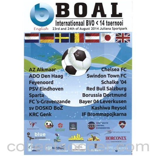 2014 - BOAL International Youth Tournament Official Programme in English includes Chelsea and Swindon