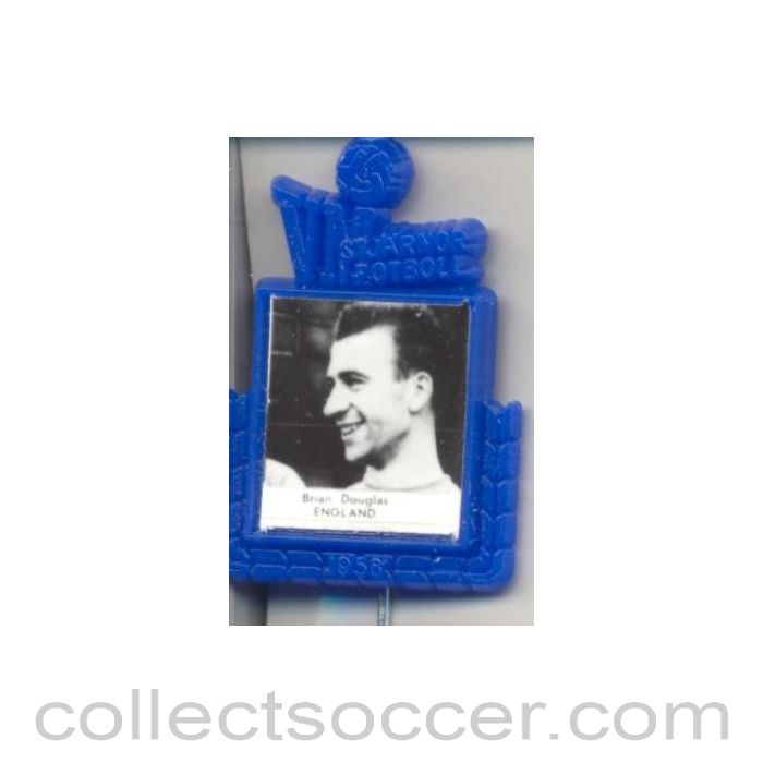 1958 - Brian Douglas England World Cup 1958 Badge Blue