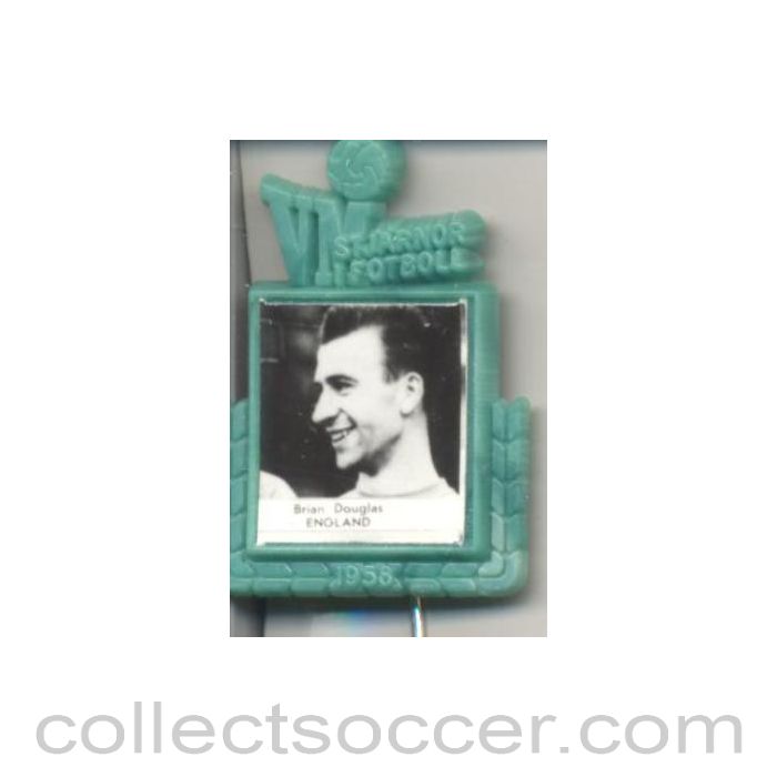 1958 - Brian Douglas England World Cup 1958 Badge Green