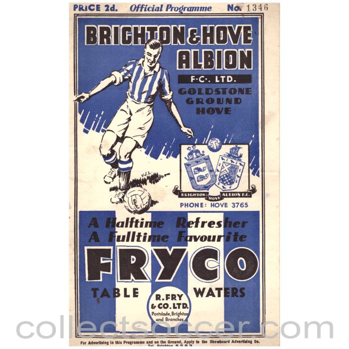 1936 Brighton and Hove Albion v Northampton Programme