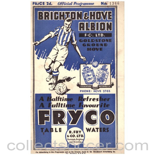 1936 Brighton and Hove Albion v Northampton Programme