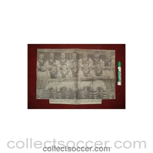 Burnley signed team photograph newspaper cutting
