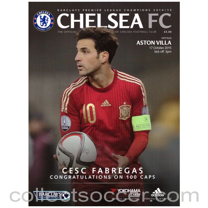 2015 Chelsea v Aston Villa Football Programme
