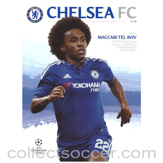 2015 Chelsea v Maccabi Tel Aviv Football Programme