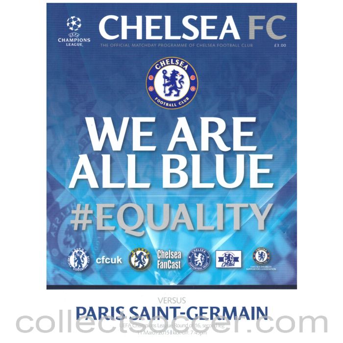 2015 - Paris Saint Germain v Chelsea Official Programme 11/03/2015