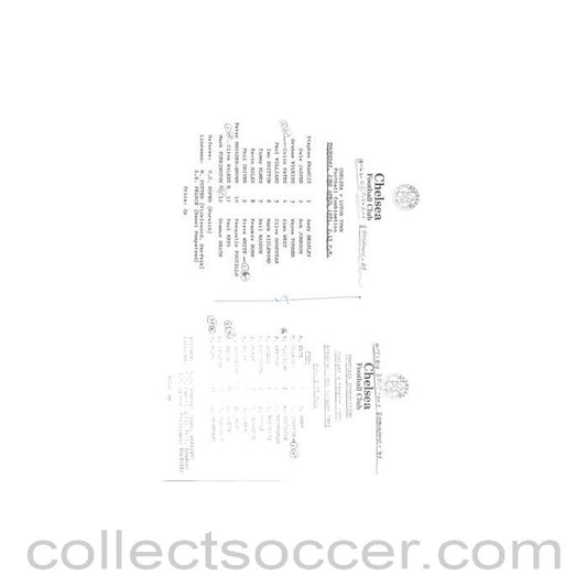 1981 - Chelsea v Luton 23/04/1981 and Chelsea v Bristol City 10/01/1981 Reserves official teamsheet Football Combination