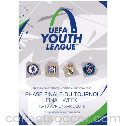 2016 UEFA Youth League Final Chelsea V PSG Football Programme