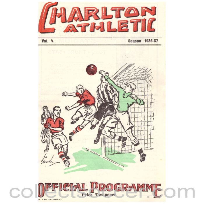 1937 Charlton Athletic v Chelsea Official Programme