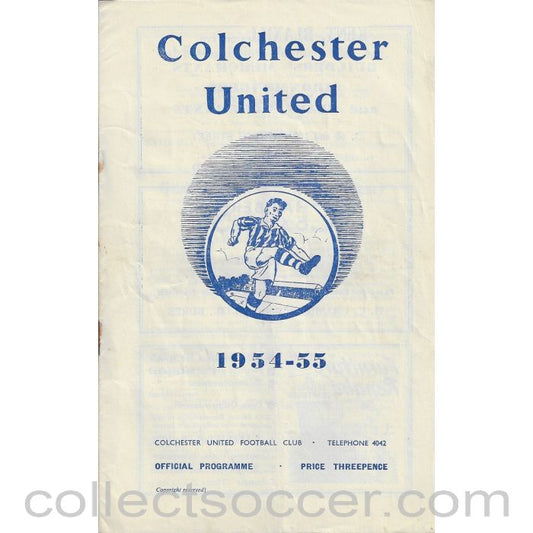 1955 - Colchester United v Queens Park Rangers 12/02/1955 Football Programme