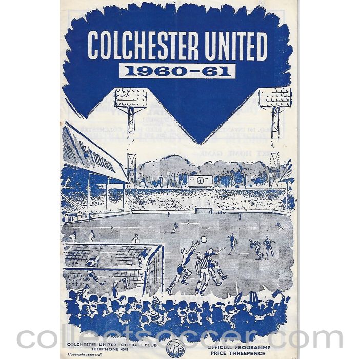 1961 - Colchester United FC V Bradford City FC Football Progamme 24/04/1961