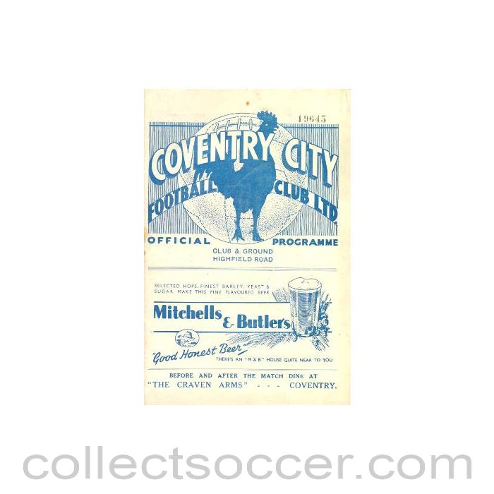 1936 - Coventry City v Newcastle United official programme 07/11/1936