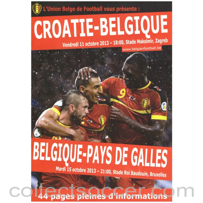 2013 Croatia v Wales 15/10/13 and Croatia v Belgium 11/10/2013 Official Joint Programme French Issue