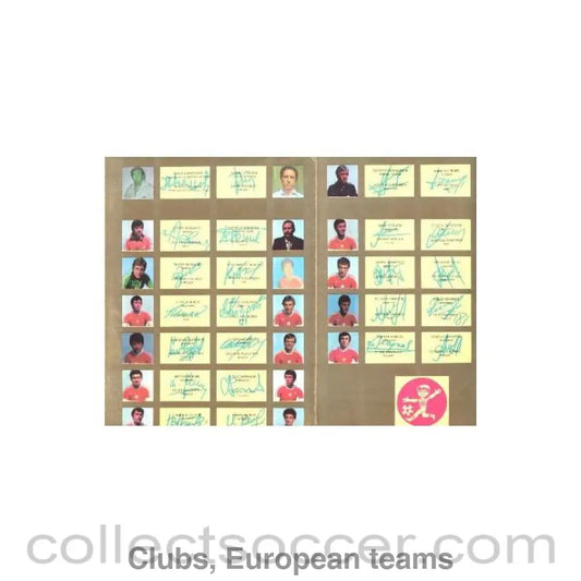 CSKA Sofia Bulgaria brochure with portrait photos and facsimile signatures of the whole team and managers