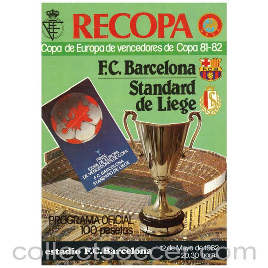 1982 Cup Winners Cup Final Official Programme Barcelona v Standard Liege