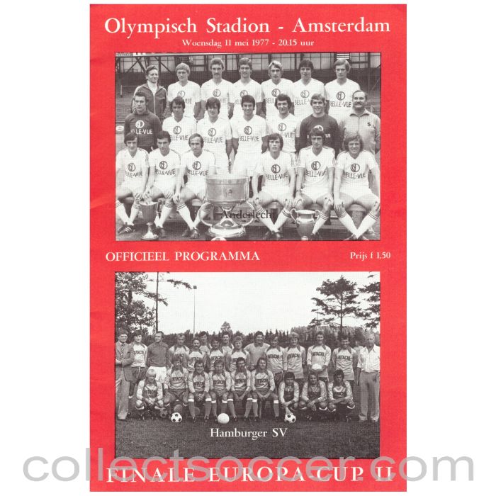 1977 Cup Winners Cup Final Official Programme Anderlecht v Hamburg