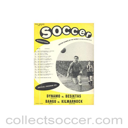 1961 - In the USA - Dynamo Rumania v Besiktas and Bangu Brazil v Kilmarnock official programme 1961