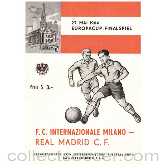 1964 European Cup Final + Insert Real Madrid v Inter Milan Official Programme