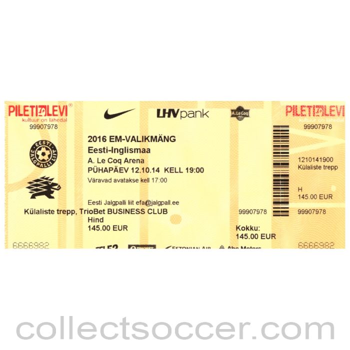 2014 Estonia v England Ticket