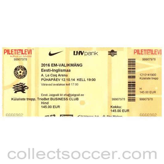 2014 Estonia v England Ticket
