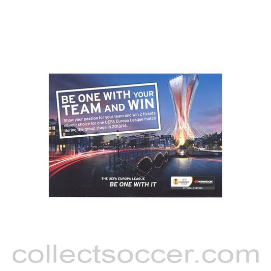 2013 - Chelsea V Benfica Europa League Final 2013 competition form card