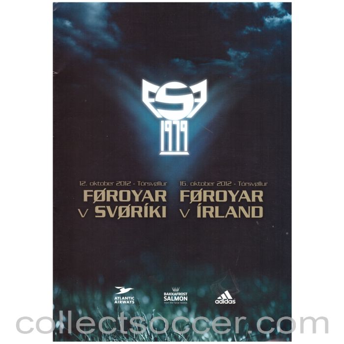 2012 Faroe Islands v Ireland and Sweden Double Programme