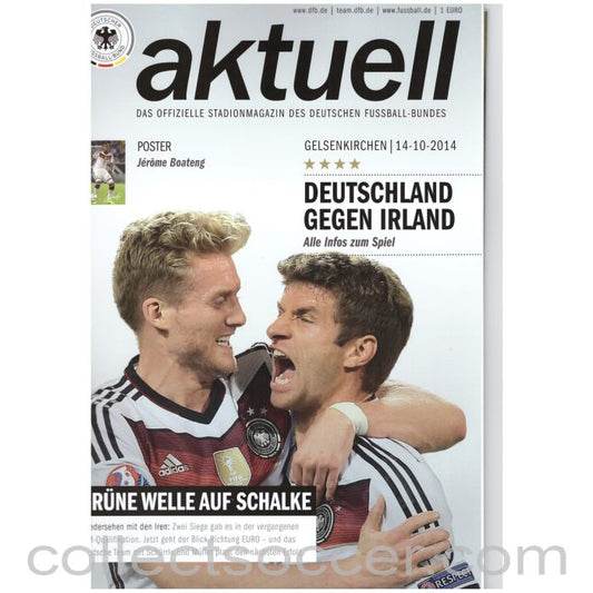 2014 Germany v Ireland Official Programme