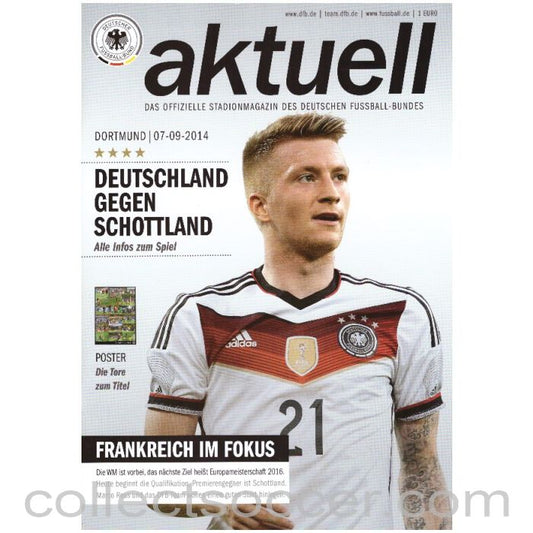 2014 Germany v Scotland Official Programme with Poster
