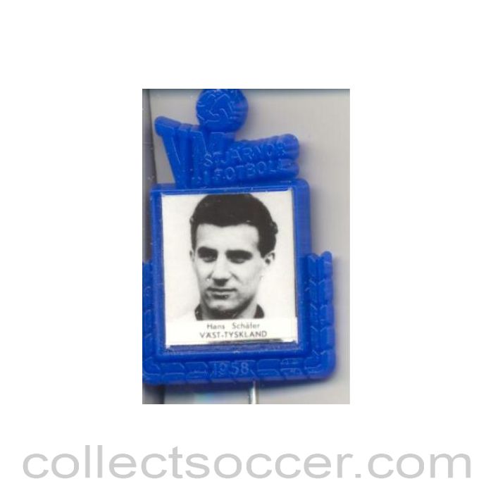 1958 - Hans Schafer W. Germany World Cup 1958 Badge Blue