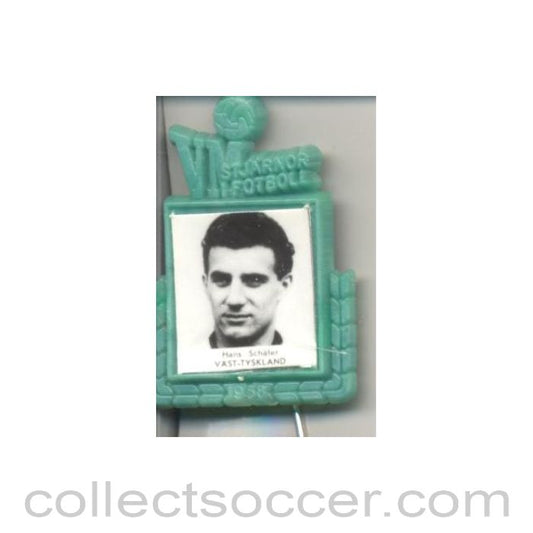 1958 - Hans Schafer W. Germany World Cup 1958 Badge Green