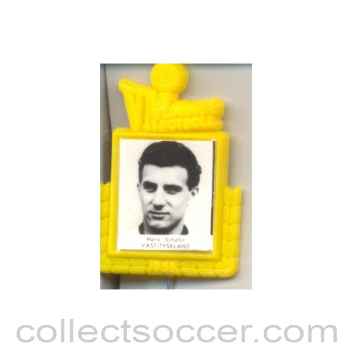 1958 - Hans Schafer W. Germany World Cup 1958 Badge Yellow
