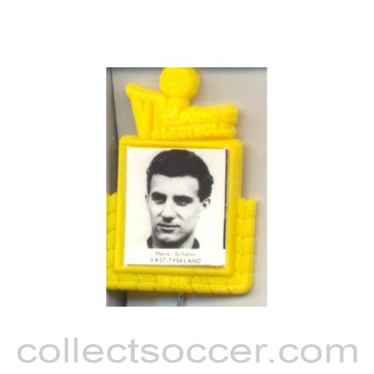 1958 - Hans Schafer W. Germany World Cup 1958 Badge Yellow