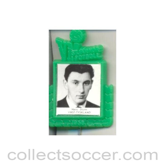 1958 - Hans Sturm W. Germany World Cup 1958 Badge Green