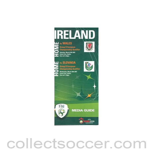 2008 - Euro 2008 Media Guide of the FA of Ireland for Ireland v Wales and v Slovakia