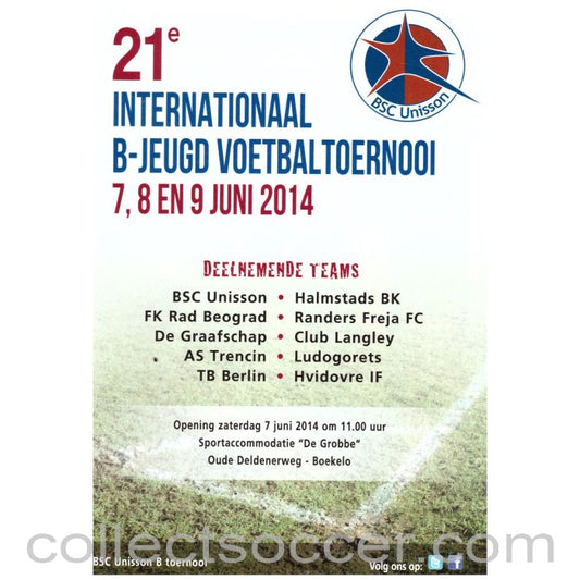 2014 Jeugd Youth Tournament Football Programme (Club Langley)