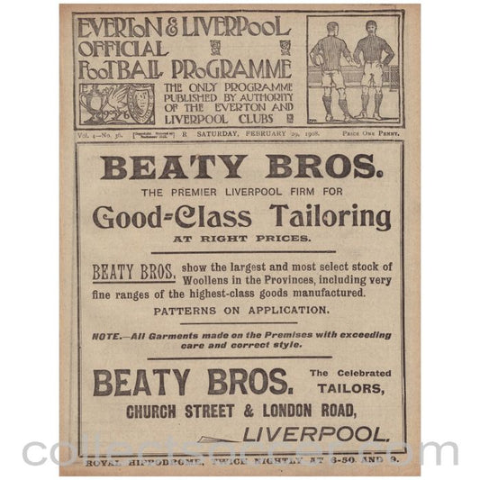 1907 - 1908 Liverpool v Bristol City and Everton Res v St Helens Rec