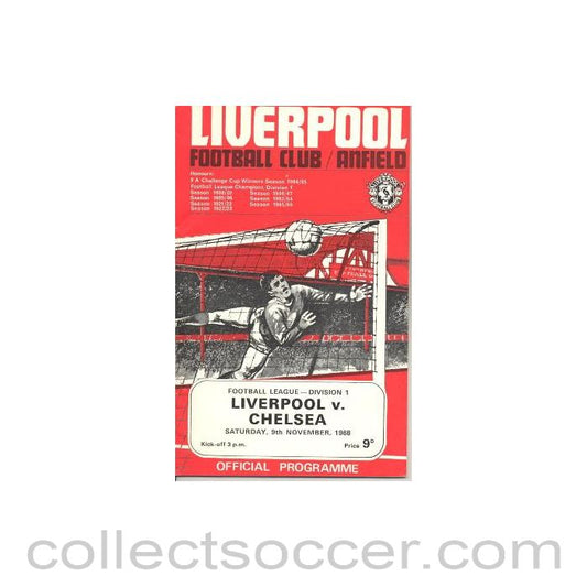 1968 - Liverpool v Chelsea official programme 09/11/1968