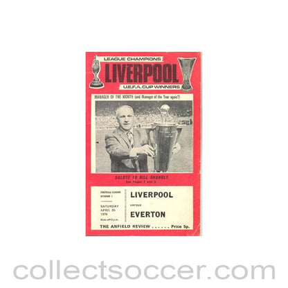 1974 - Liverpool v Everton official programme 20/04/1974